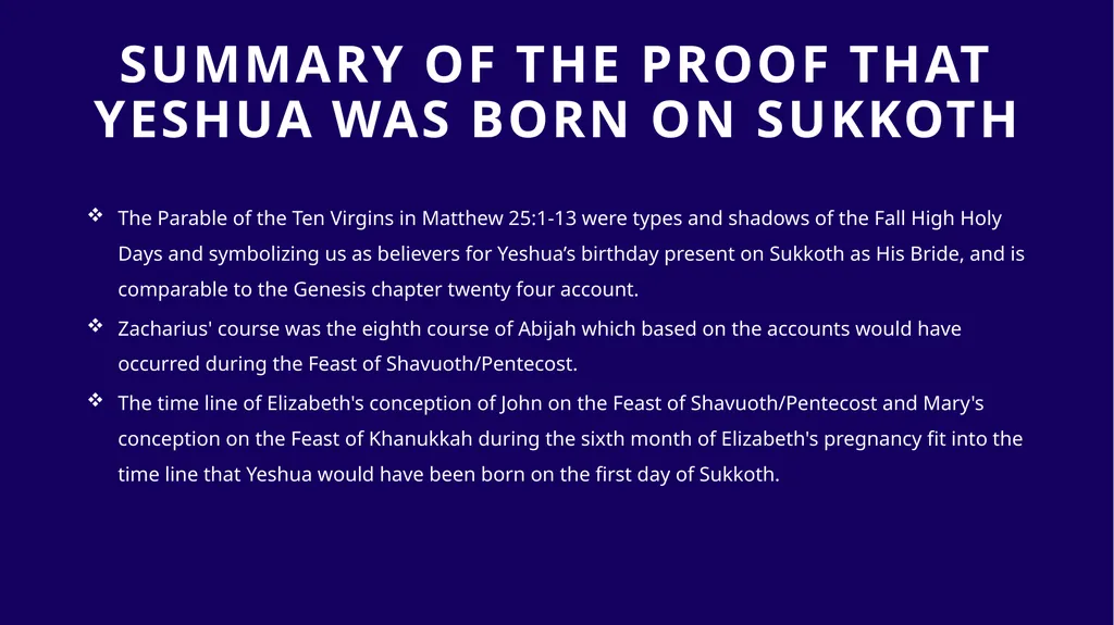 WHEN WAS YESHUA BORN? Evidence Based on Scriptural - slide 399 of 409