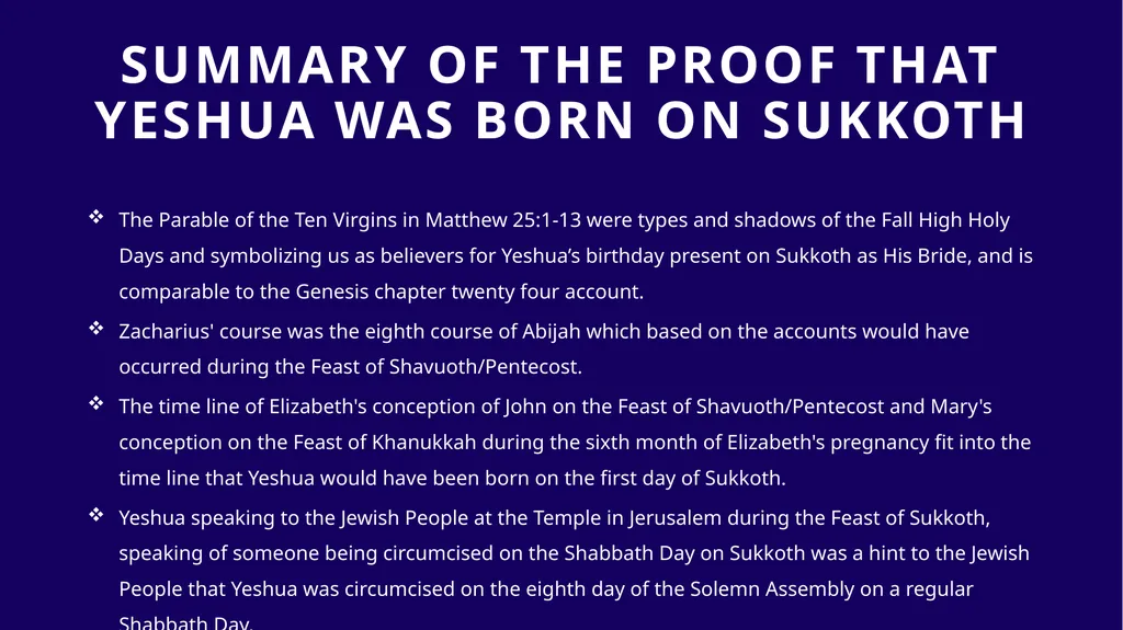 WHEN WAS YESHUA BORN? Evidence Based on Scriptural - slide 400 of 409