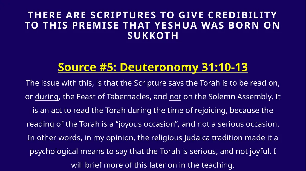 WHEN WAS YESHUA BORN? Evidence Based on Scriptural - slide 229 of 409