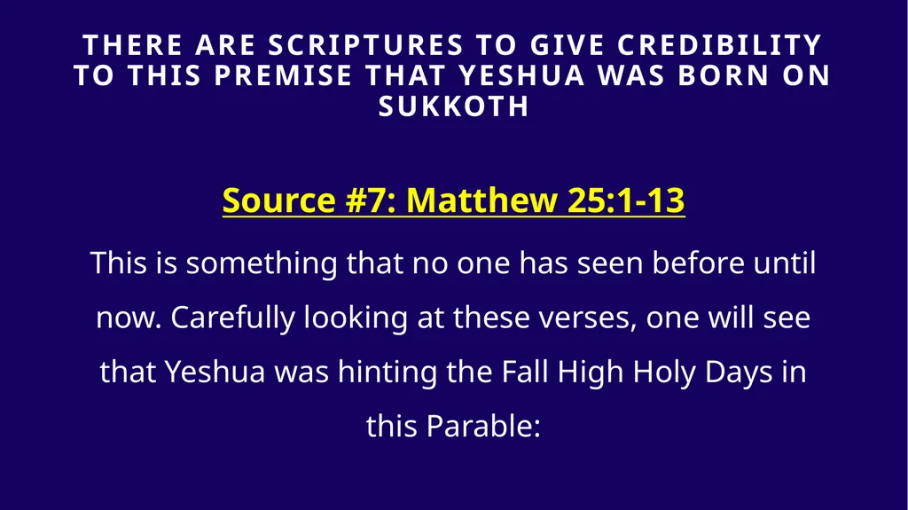 WHEN WAS YESHUA BORN? Evidence Based on Scriptural - slide 241 of 409