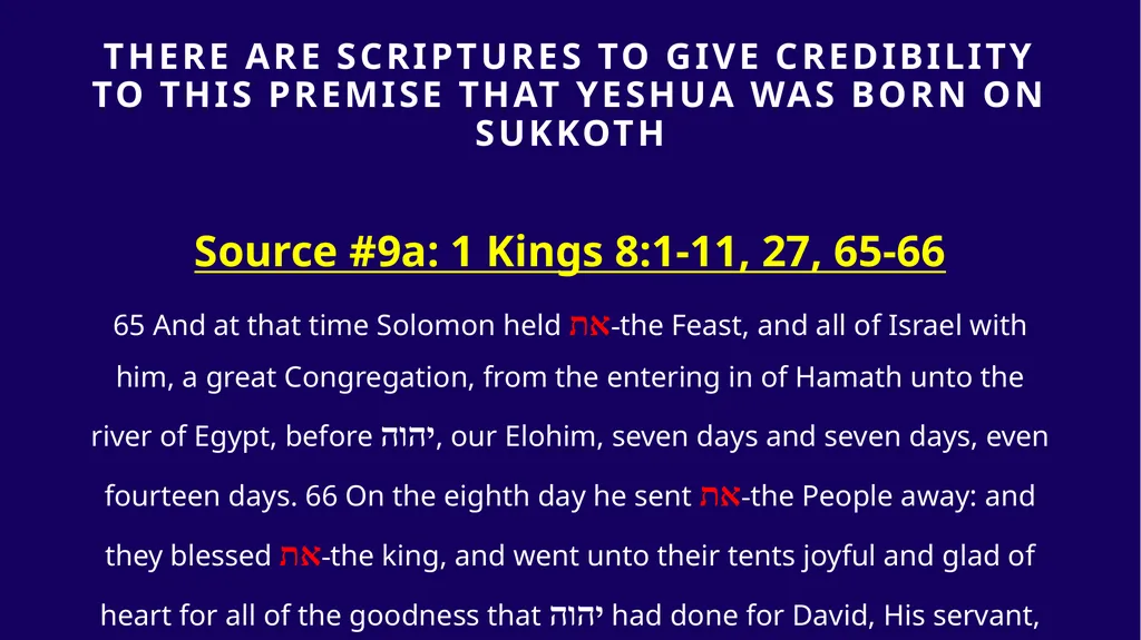 WHEN WAS YESHUA BORN? Evidence Based on Scriptural - slide 262 of 409