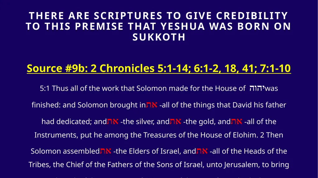 WHEN WAS YESHUA BORN? Evidence Based on Scriptural - slide 265 of 409