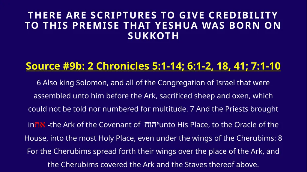 WHEN WAS YESHUA BORN? Evidence Based on Scriptural - slide 267 of 409