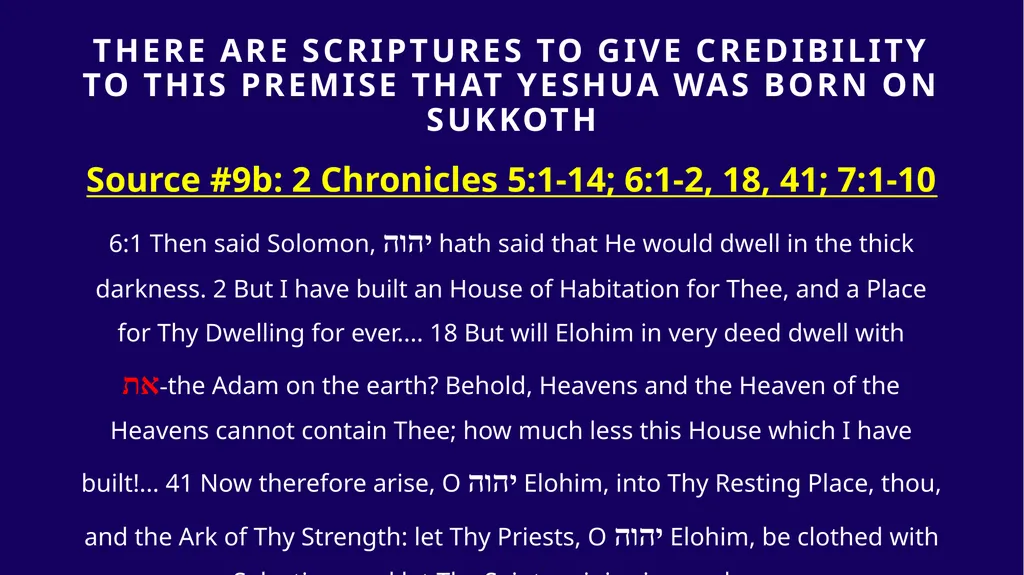 WHEN WAS YESHUA BORN? Evidence Based on Scriptural - slide 271 of 409