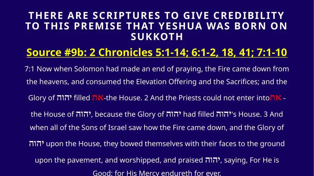 WHEN WAS YESHUA BORN? Evidence Based on Scriptural - slide 272 of 409