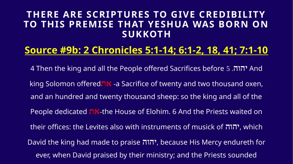 WHEN WAS YESHUA BORN? Evidence Based on Scriptural - slide 273 of 409