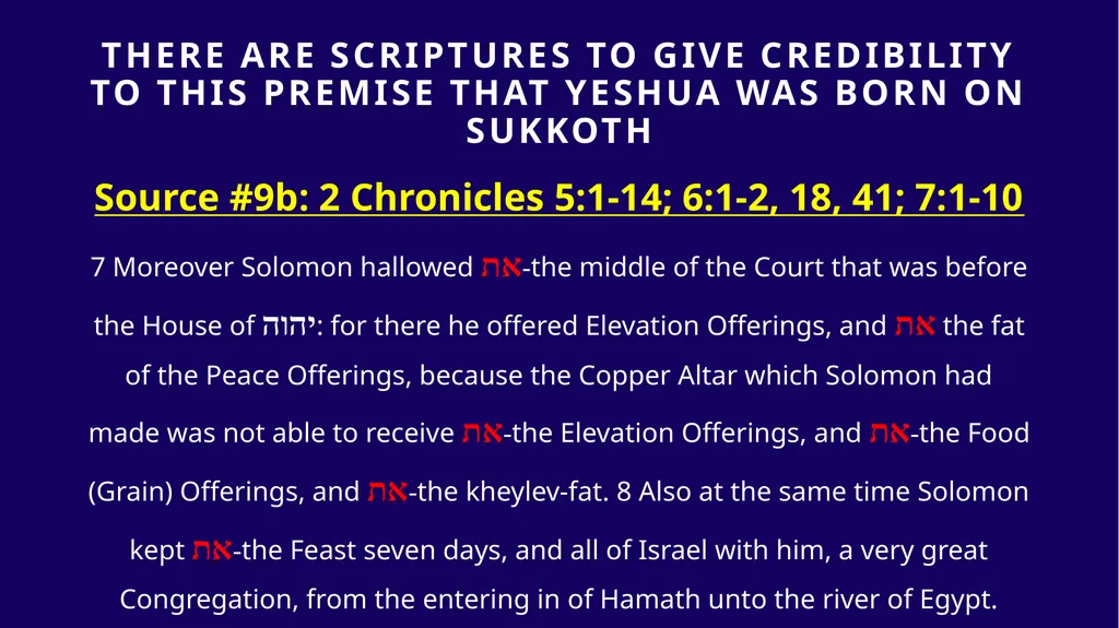 WHEN WAS YESHUA BORN? Evidence Based on Scriptural - slide 274 of 409
