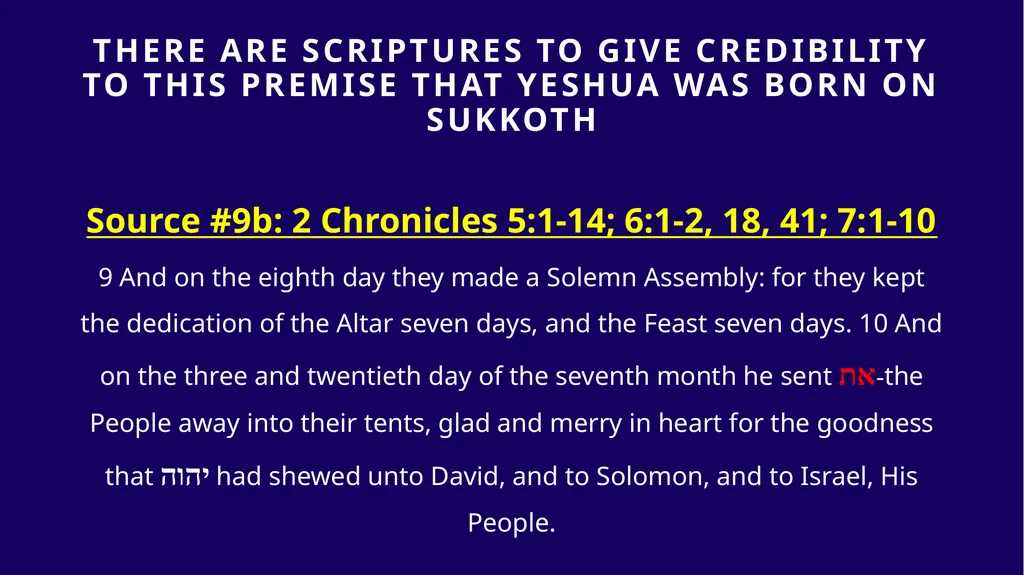 WHEN WAS YESHUA BORN? Evidence Based on Scriptural - slide 275 of 409