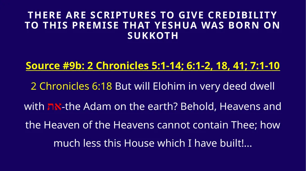 WHEN WAS YESHUA BORN? Evidence Based on Scriptural - slide 278 of 409