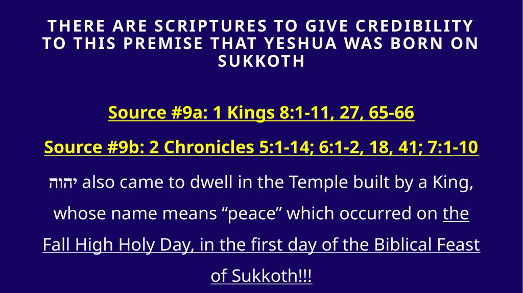 WHEN WAS YESHUA BORN? Evidence Based on Scriptural - slide 284 of 409