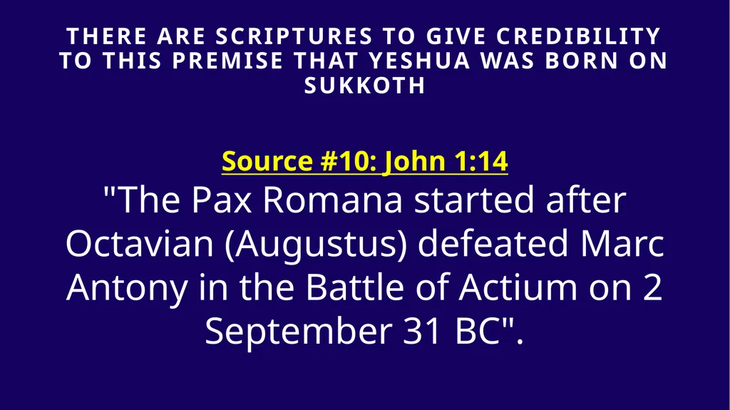 WHEN WAS YESHUA BORN? Evidence Based on Scriptural - slide 306 of 409