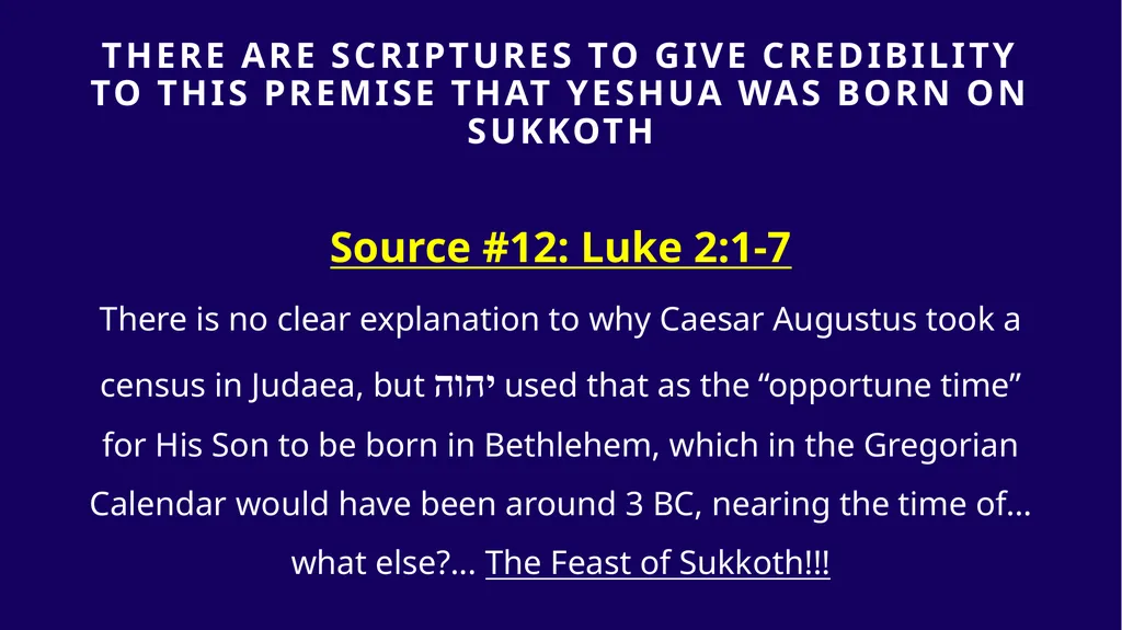 WHEN WAS YESHUA BORN? Evidence Based on Scriptural - slide 340 of 409