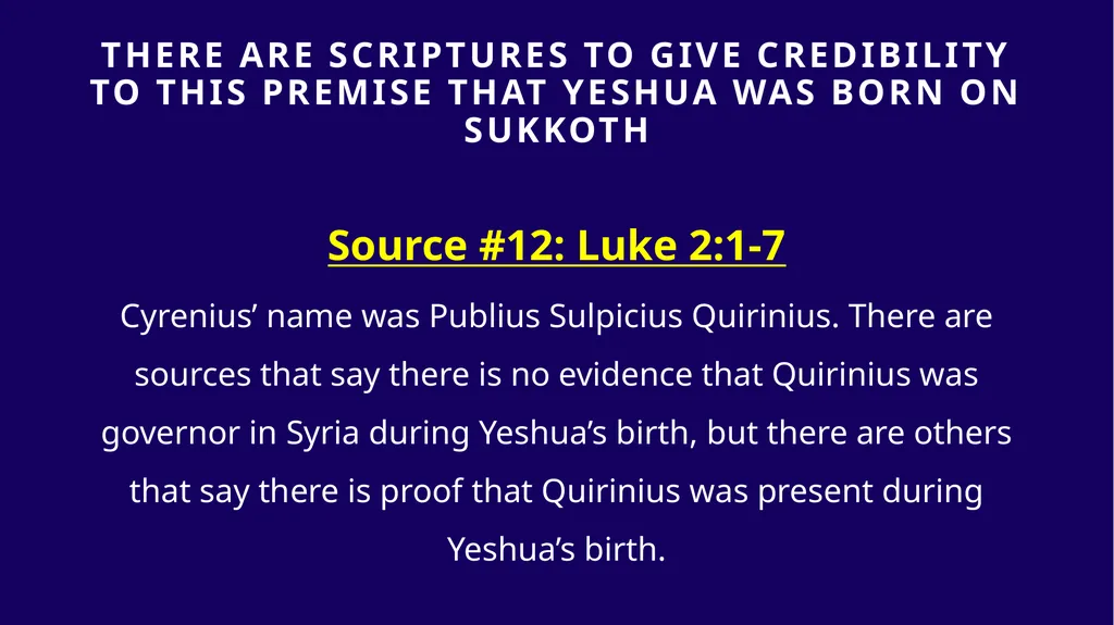 WHEN WAS YESHUA BORN? Evidence Based on Scriptural - slide 341 of 409