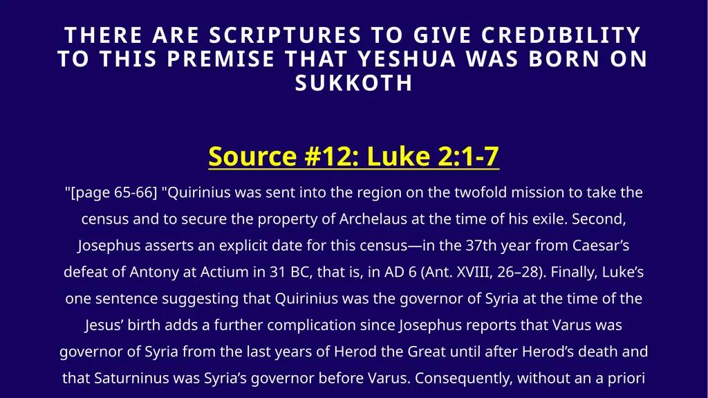 WHEN WAS YESHUA BORN? Evidence Based on Scriptural - slide 343 of 409