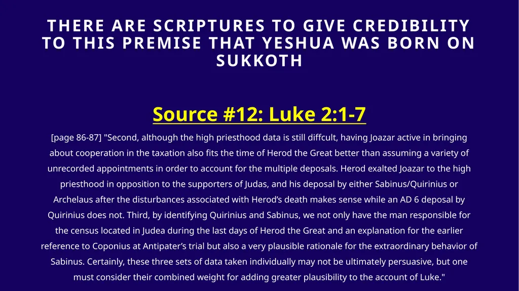 WHEN WAS YESHUA BORN? Evidence Based on Scriptural - slide 345 of 409