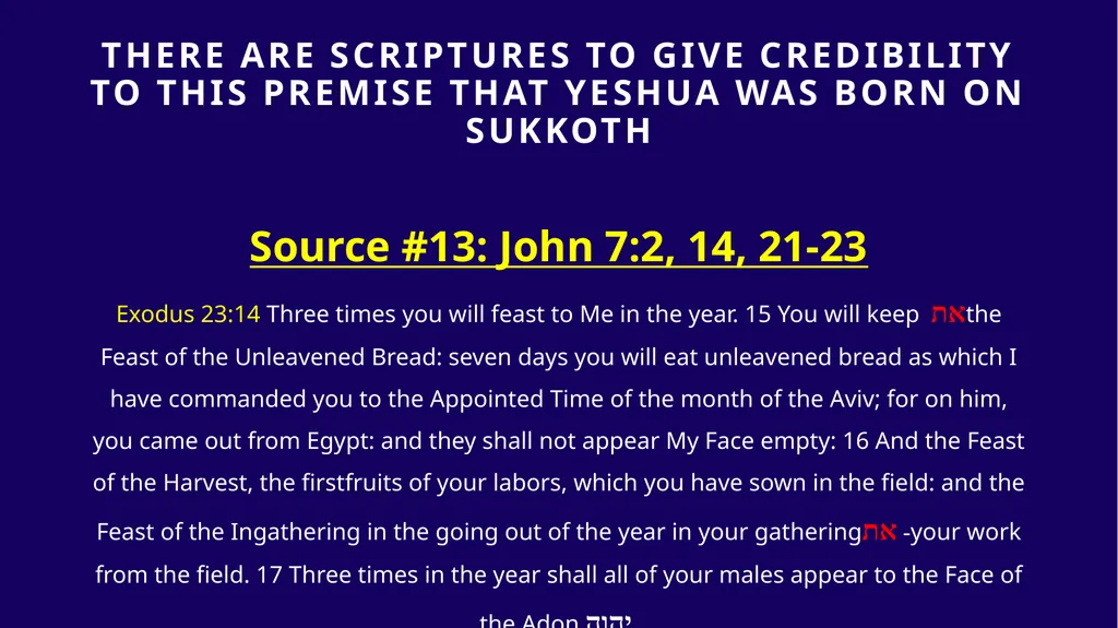 WHEN WAS YESHUA BORN? Evidence Based on Scriptural - slide 363 of 409