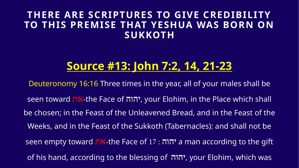 WHEN WAS YESHUA BORN? Evidence Based on Scriptural - slide 364 of 409