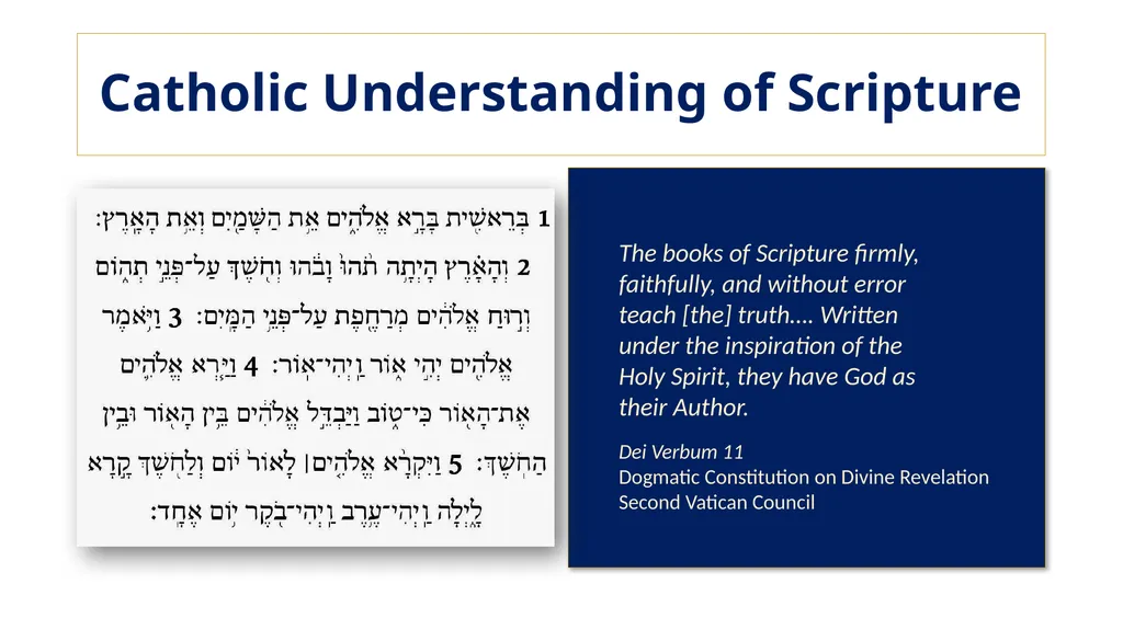 Sacred Scripture SACRED SCRIPTURE is the speech of - slide 13 of 20