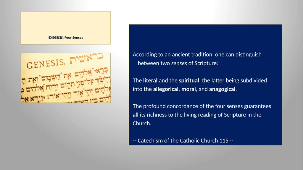 Sacred Scripture SACRED SCRIPTURE is the speech of - slide 18 of 20