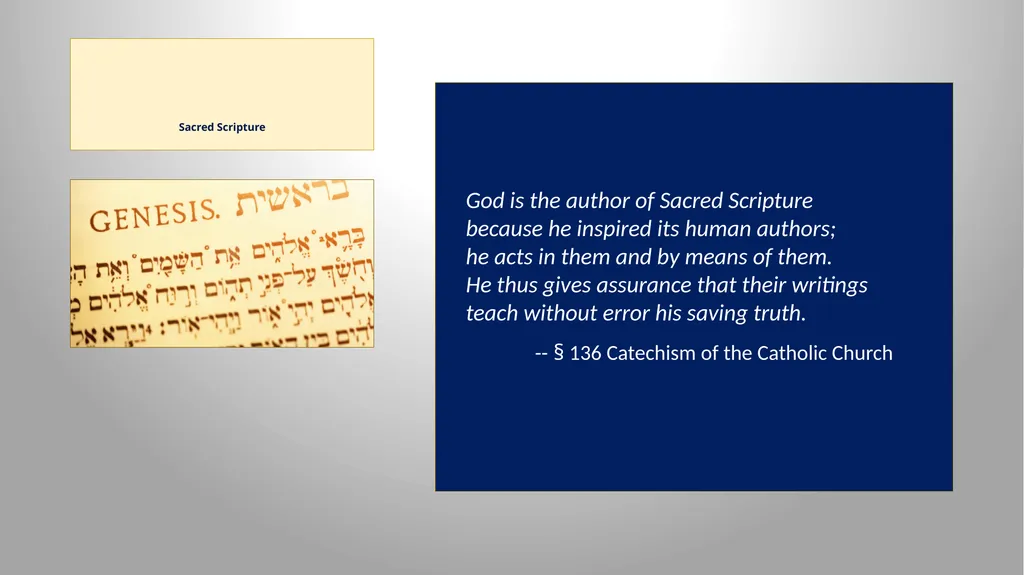 Sacred Scripture SACRED SCRIPTURE is the speech of - slide 10 of 20
