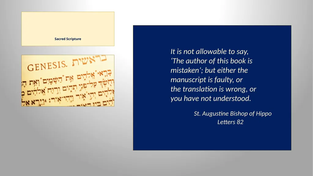 Sacred Scripture SACRED SCRIPTURE is the speech of - slide 14 of 20