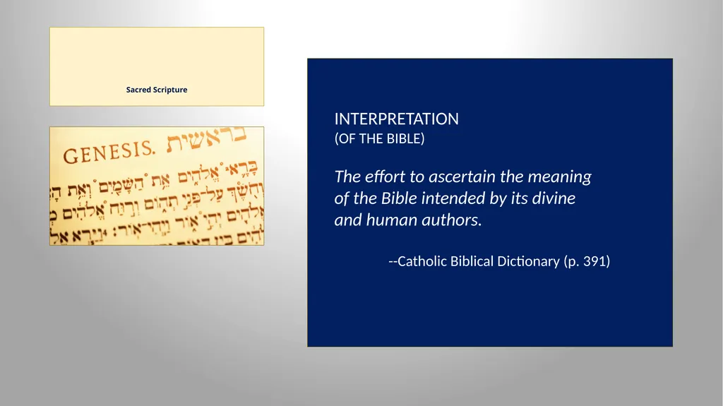 Sacred Scripture SACRED SCRIPTURE is the speech of - slide 15 of 20