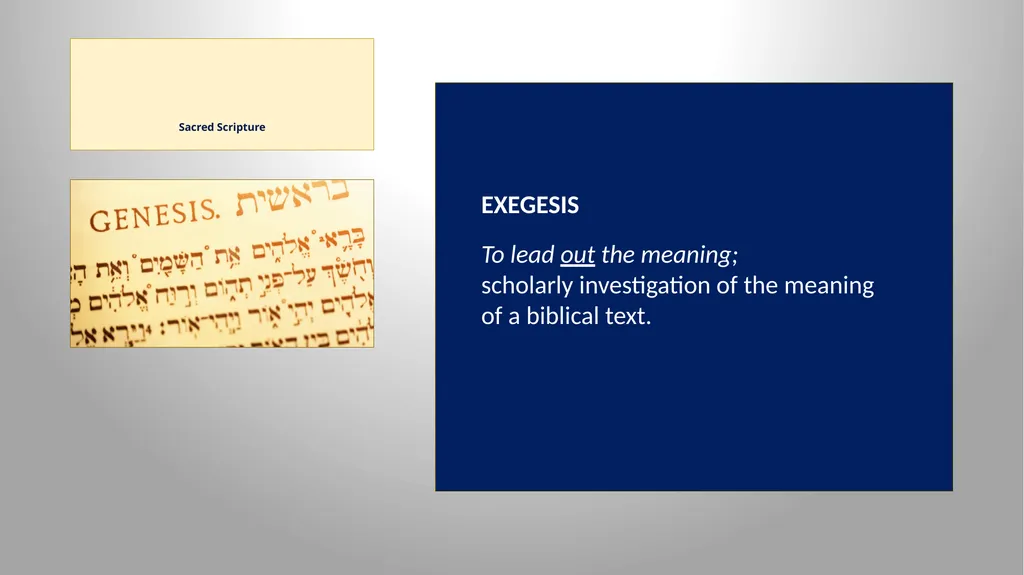 Sacred Scripture SACRED SCRIPTURE is the speech of - slide 17 of 20