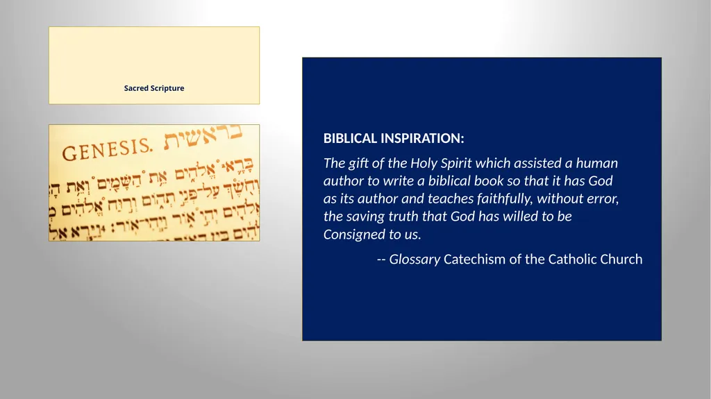 Sacred Scripture SACRED SCRIPTURE is the speech of - slide 4 of 20
