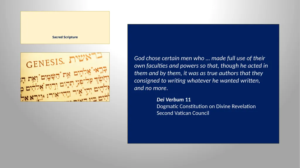 Sacred Scripture SACRED SCRIPTURE is the speech of - slide 5 of 20