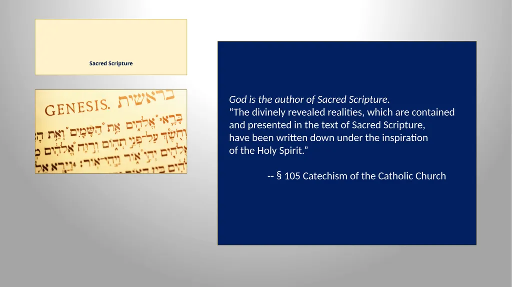 Sacred Scripture SACRED SCRIPTURE is the speech of - slide 6 of 20