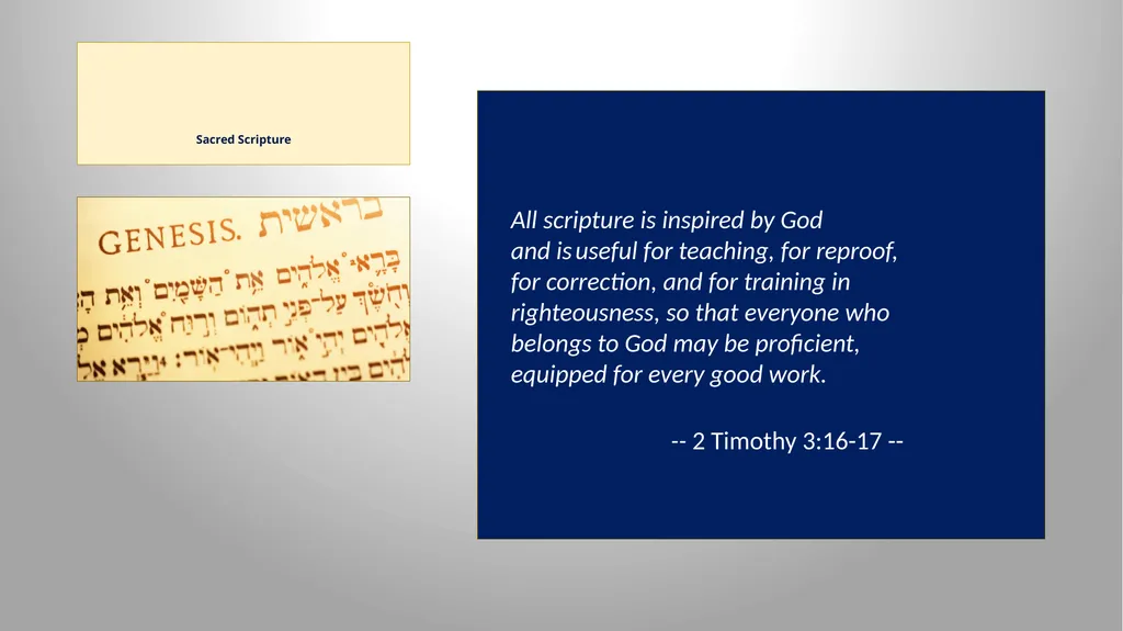 Sacred Scripture SACRED SCRIPTURE is the speech of - slide 7 of 20