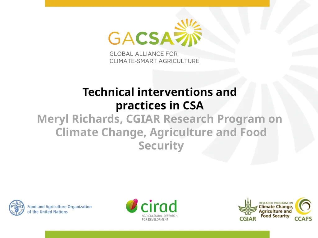 Technical interventions and practices in CSA Meryl - slide 1 of 5