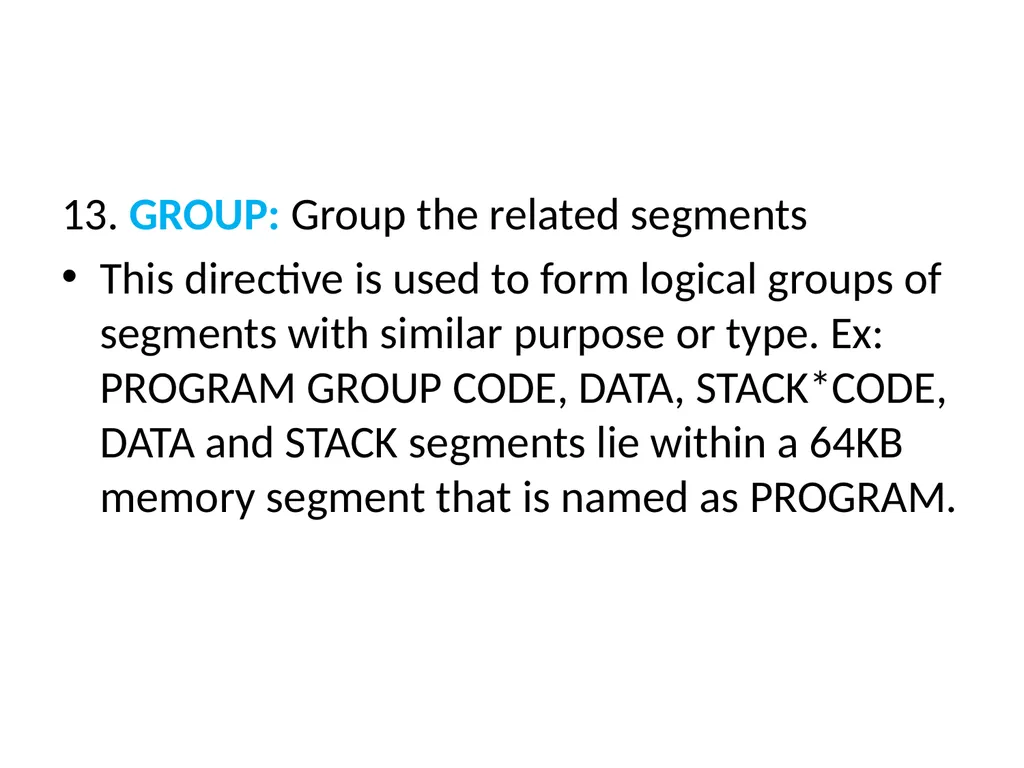 UNIT-II 8086 ASSEMBLY LANGUAGE PROGRAMMING BY: Ms. - slide 16 of 29