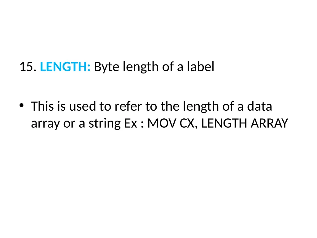 UNIT-II 8086 ASSEMBLY LANGUAGE PROGRAMMING BY: Ms. - slide 18 of 29