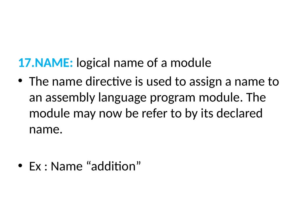 UNIT-II 8086 ASSEMBLY LANGUAGE PROGRAMMING BY: Ms. - slide 20 of 29