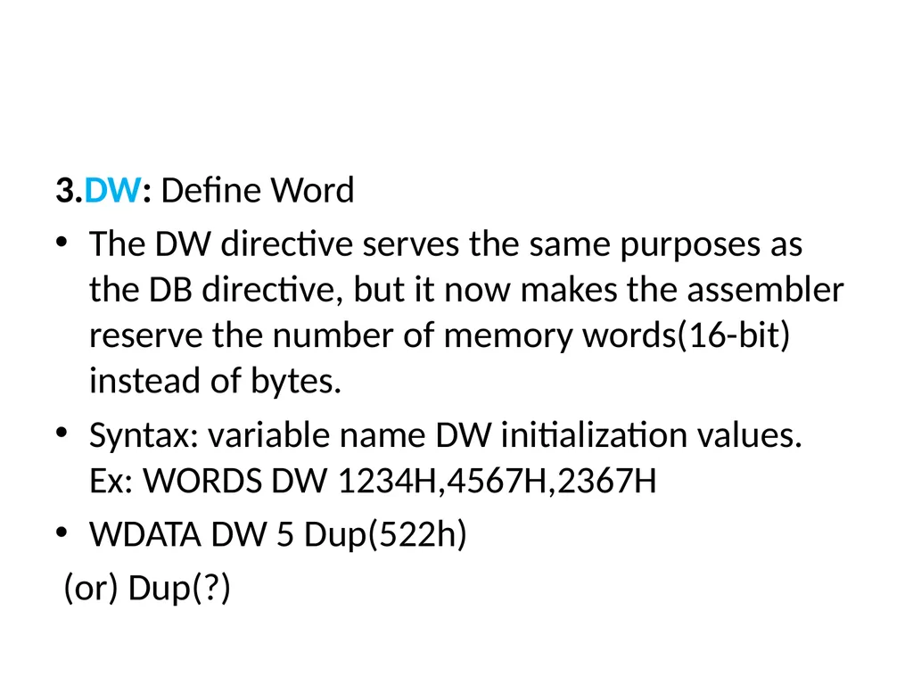 UNIT-II 8086 ASSEMBLY LANGUAGE PROGRAMMING BY: Ms. - slide 6 of 29