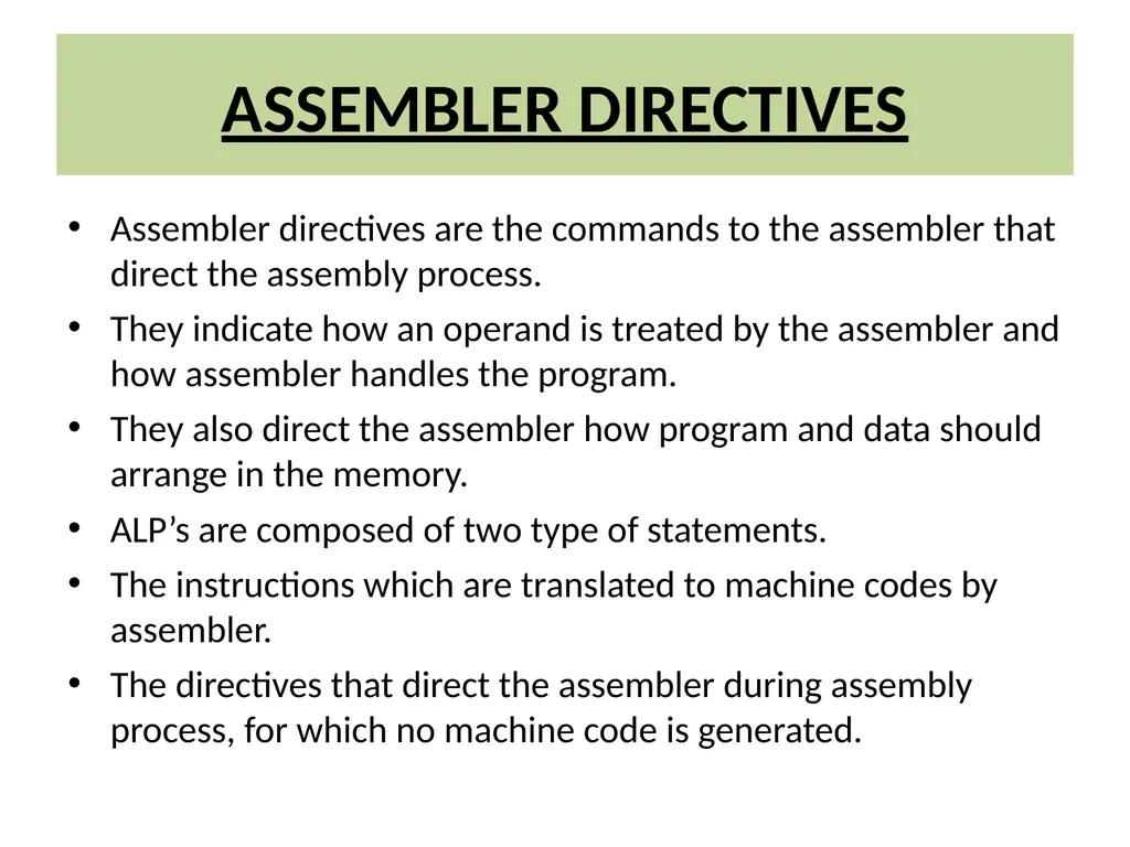 UNIT-II 8086 ASSEMBLY LANGUAGE PROGRAMMING BY: Ms. - slide 3 of 29
