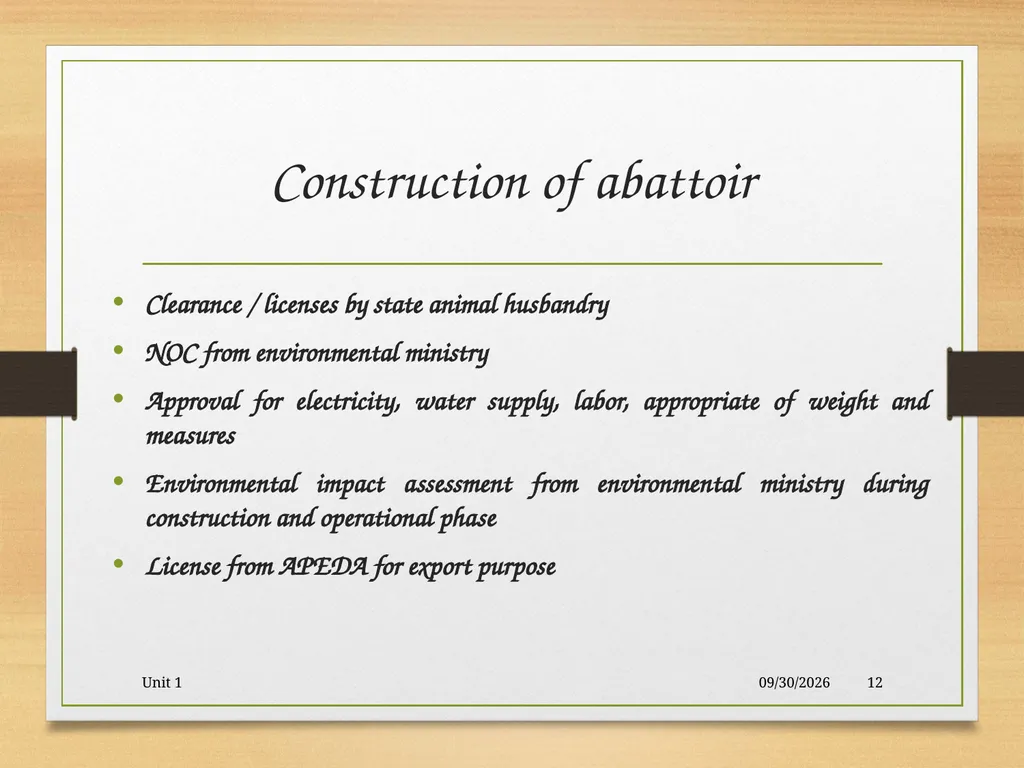 Abattoir – materials, designs and layout 5/19/2020 - slide 12 of 36