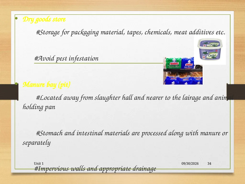 Abattoir – materials, designs and layout 5/19/2020 - slide 34 of 36