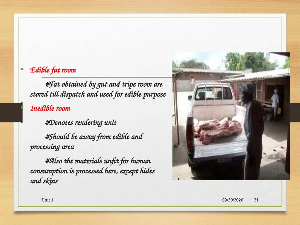 Abattoir – materials, designs and layout 5/19/2020 - slide 31 of 36