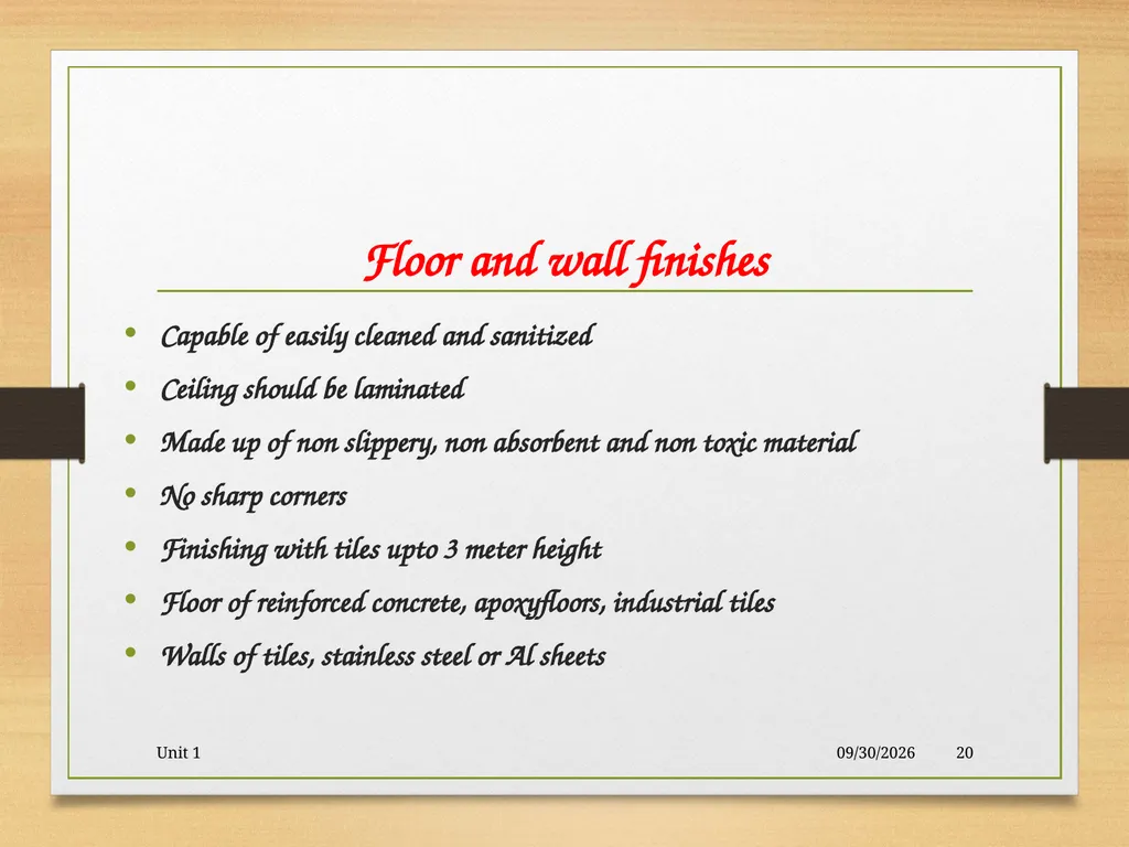Abattoir – materials, designs and layout 5/19/2020 - slide 20 of 36