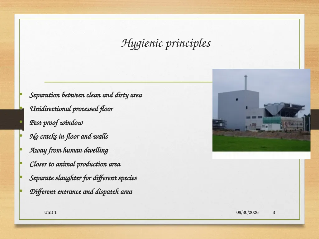 Abattoir – materials, designs and layout 5/19/2020 - slide 3 of 36