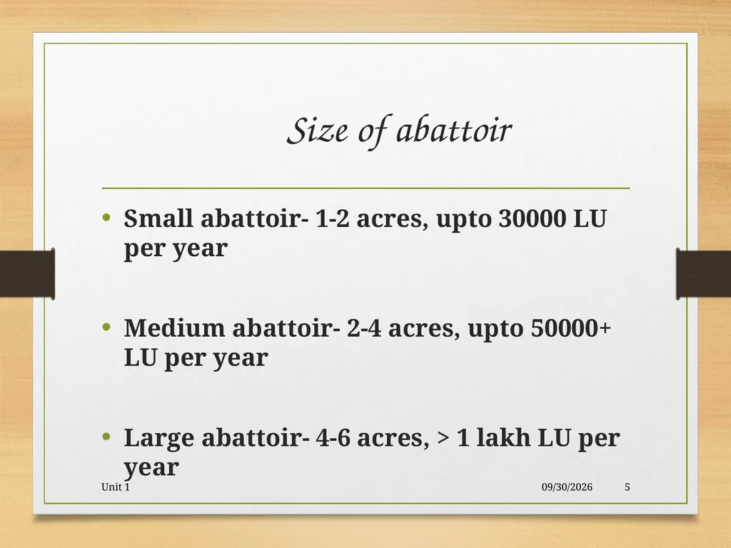 Abattoir – materials, designs and layout 5/19/2020 - slide 5 of 36
