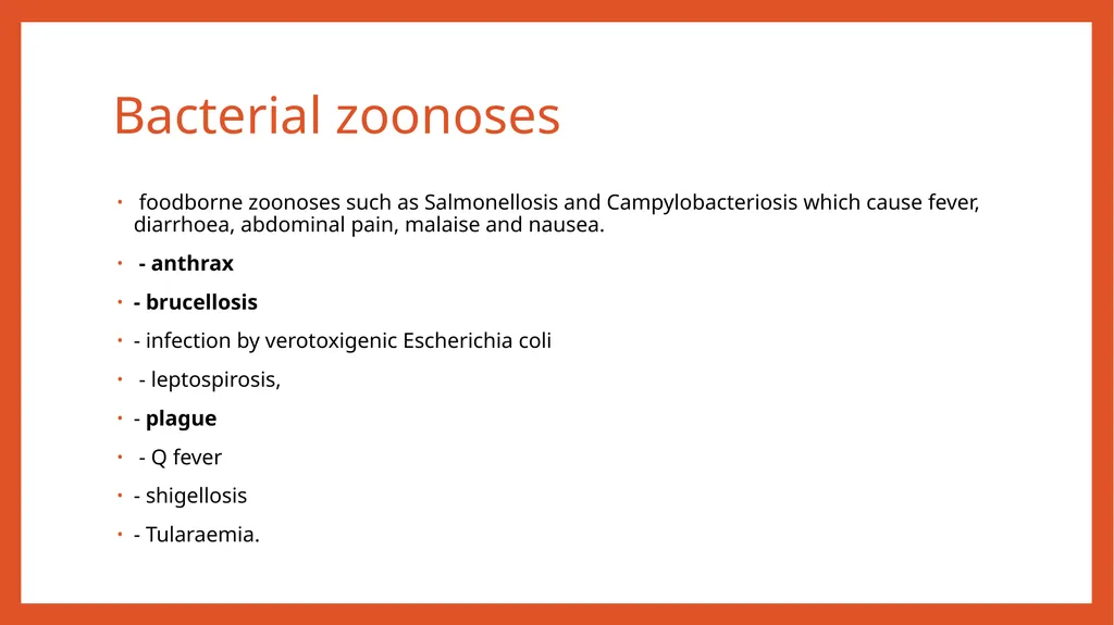 Zoonotic infections CLS 416 Learning outcomes - slide 35 of 40