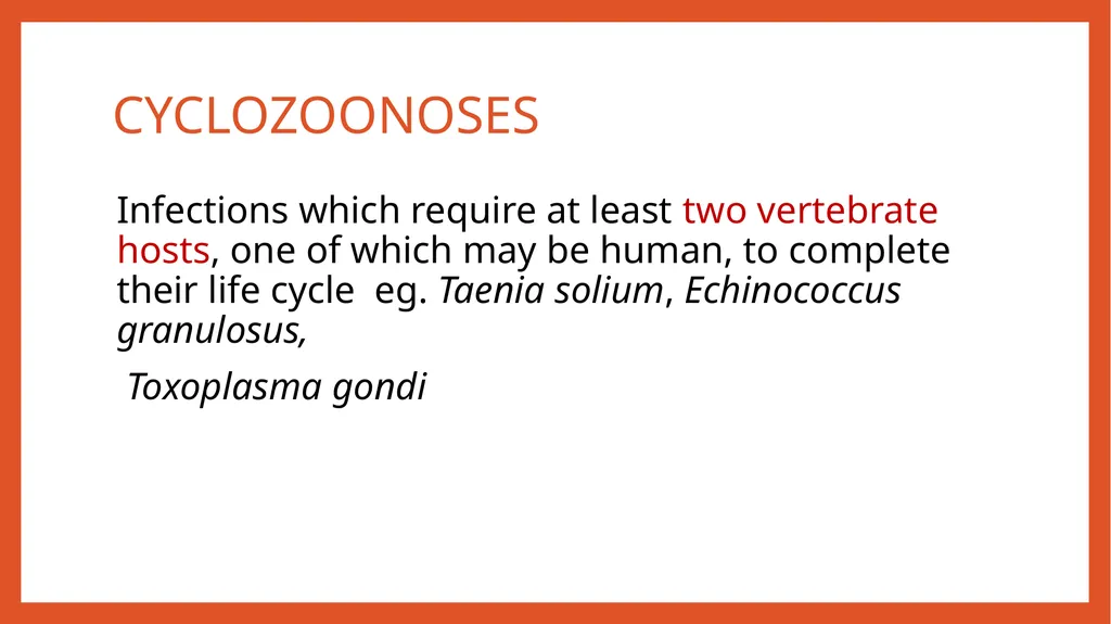 Zoonotic infections CLS 416 Learning outcomes - slide 22 of 40