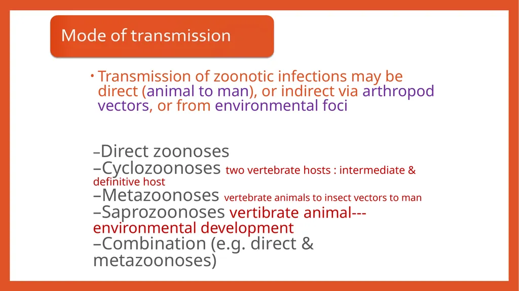 Zoonotic infections CLS 416 Learning outcomes - slide 6 of 40