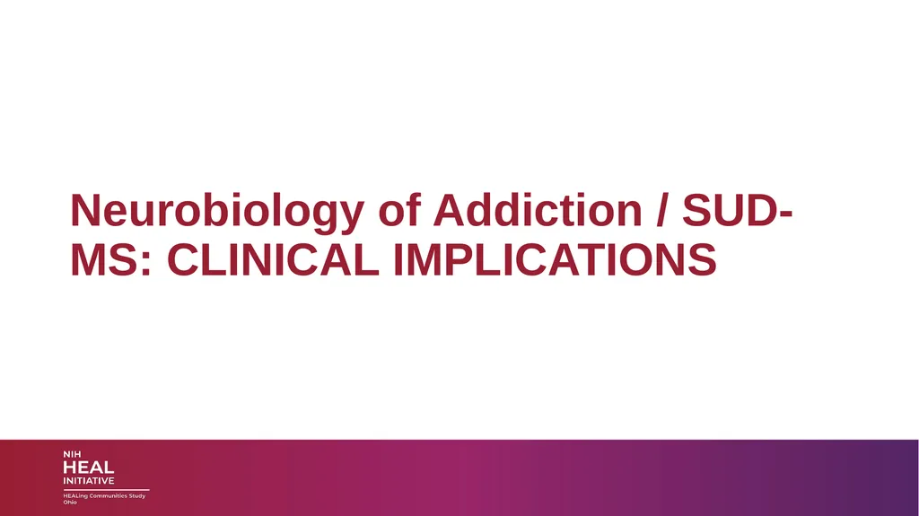 SUBSTANCE USE DISORDERS: Overview and applications - slide 19 of 48
