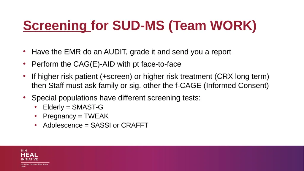 SUBSTANCE USE DISORDERS: Overview and applications - slide 30 of 48