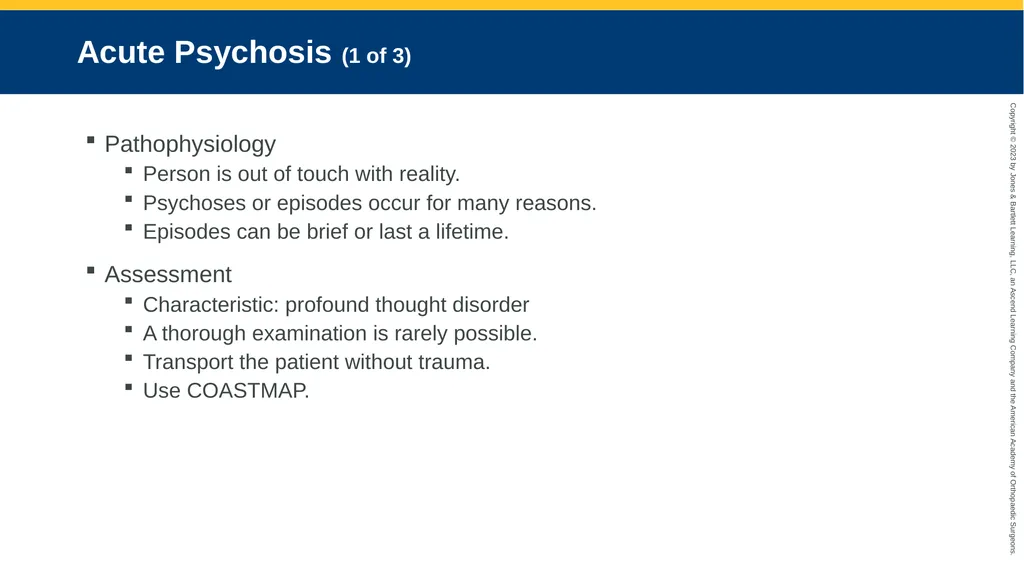 Psychiatric Emergencies CHAPTER 29 Introduction - slide 41 of 84
