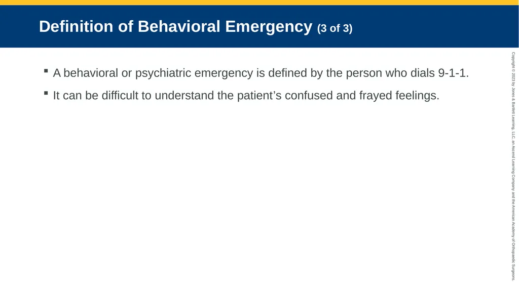 Psychiatric Emergencies CHAPTER 29 Introduction - slide 5 of 84